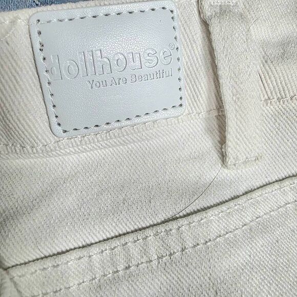 Dollhouse Plus 18W White Distressed Denim Shorts - Picture 6 of 11
